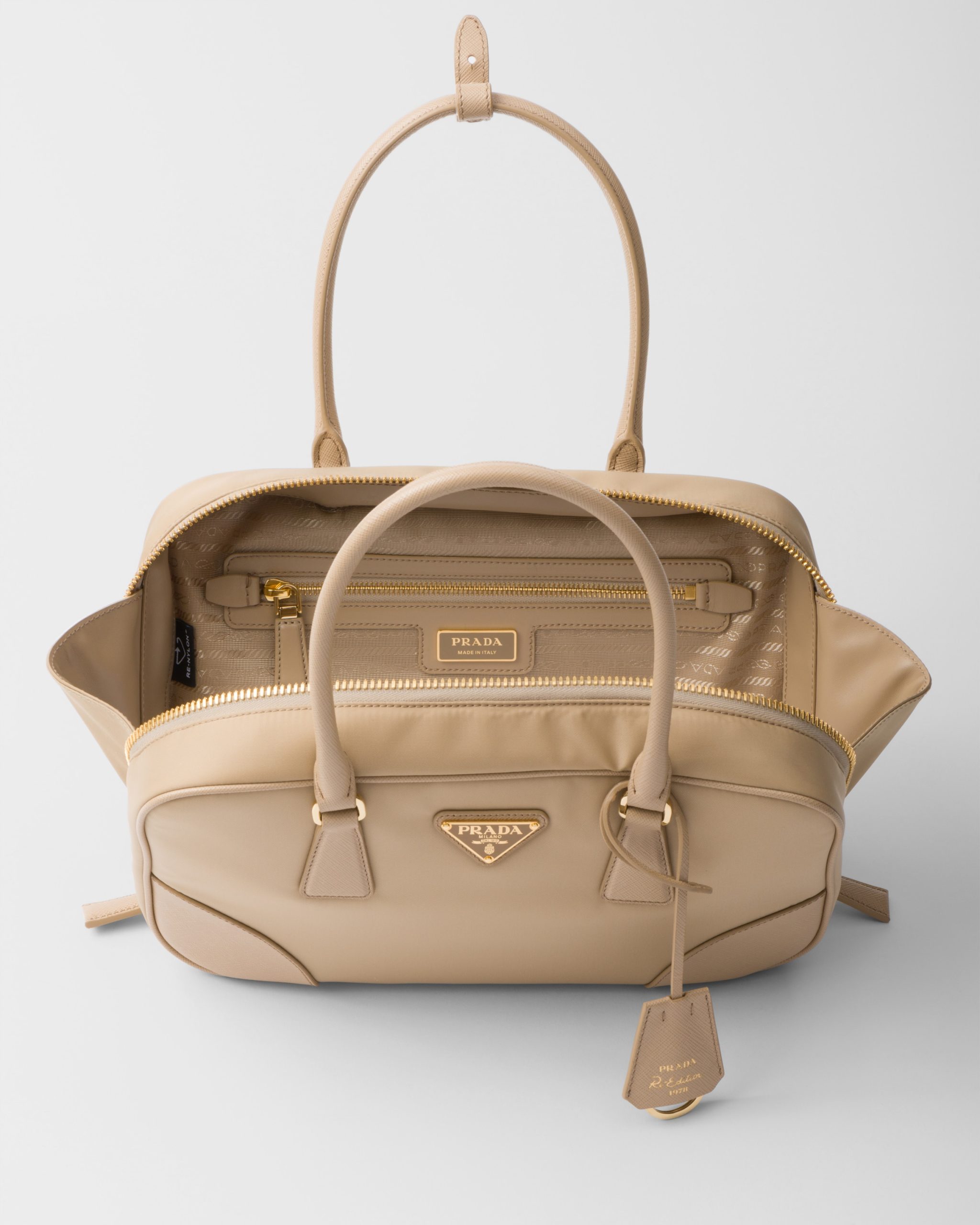 Prada Re-Edition 1978 medium Re-Nylon and Saffiano leather two-handle bag - Image 4